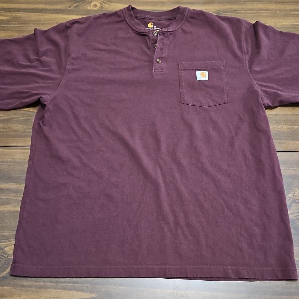 Carhartt Men's Burgundy Long Sleeve Tee